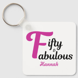 Llavero 50 y fabuloso Happy 50 Birthday Pink Accent