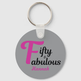 Llavero 50 y fabuloso Happy 50 Birthday Pink Accent