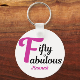 Llavero 50 y fabuloso Happy 50 Birthday Pink Accent