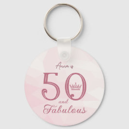 Llavero 50 y Fabuloso Moderno Rosa Clásico de Oro R