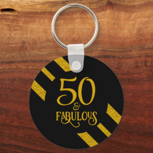 Llavero 50 y fabuloso negro y dorado
