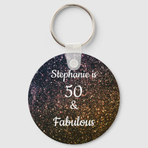 Llavero 50 Y Fabuloso Purpurina De Oro Negro Ombre