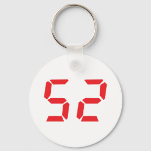 Llavero 52 fifty-two red alarm clock digital number