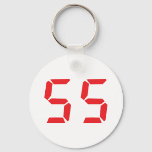 Llavero 55 fifty-fife red alarm clock digital number