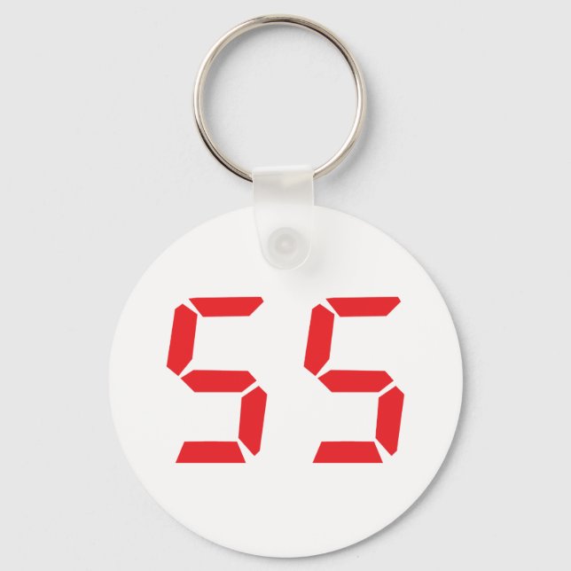 Llavero 55 fifty-fife red alarm clock digital number (Anverso)