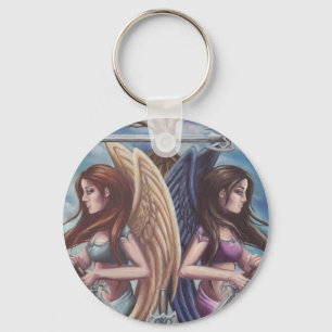 Llavero 5 0f Espadas - Arte de tarjetas Tarot de Keychain