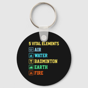 Llavero 5 Elementos Vitales Aire Agua Bádminton Tierra Fue