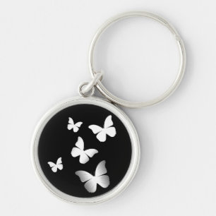 Llavero 5 mariposas blancas