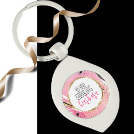 Llavero 60 y fabulosa Moda de resumen negro rosa moderno