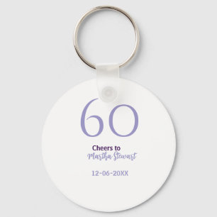 Llavero 60 y fabuloso cumpleaños nombre fecha estilo púrpu