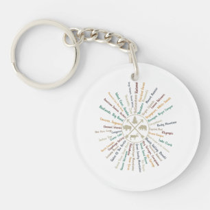 Llavero 63 Parques Nacionales Mapa Regalos Campino Vintage