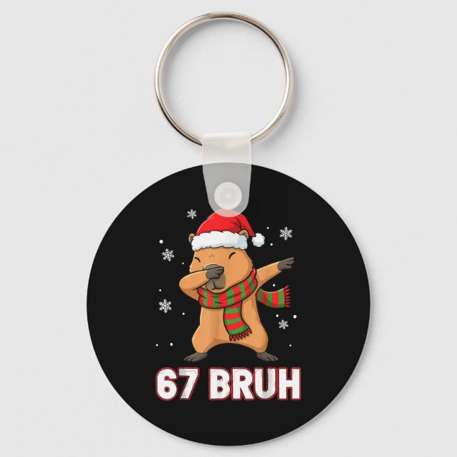 Llavero 67 Bruh Six Seven Meme Capybara Christmas Kids Boy (Anverso)