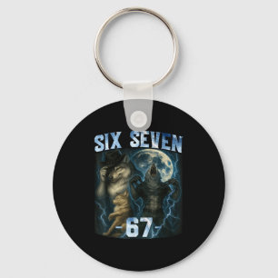 Llavero 67 Camiseta Gráfica Divertida Lobo Alpha Meme Seis