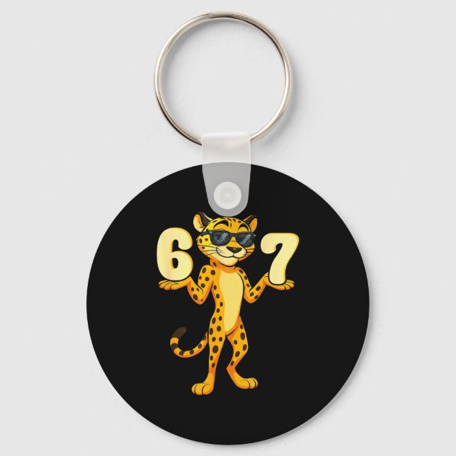Llavero 67 Cheetah Meme Six Seven Hands Motion Kids Teens  (Anverso)