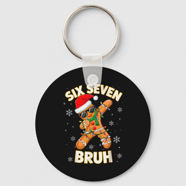 Llavero 67 Christmas 6 7 Meme Gingerbread Man Xmas Pajamas (Anverso)