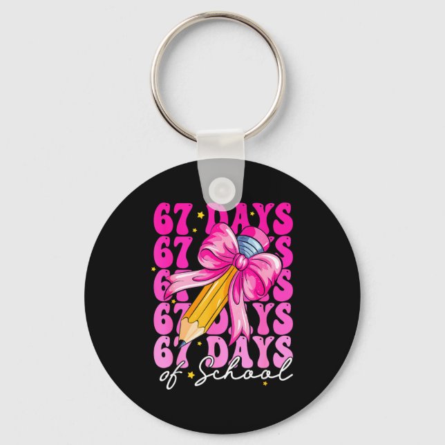 Llavero 67 Days Of School Girls Coquette Bow Pencil Teache (Anverso)