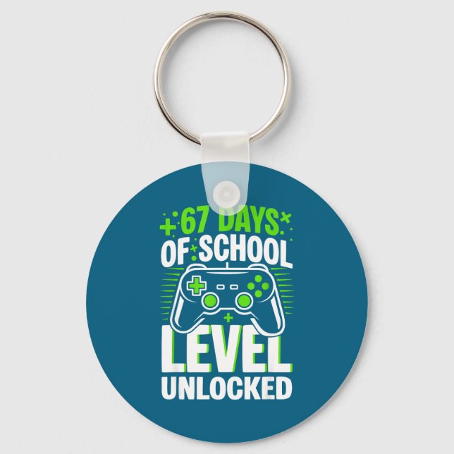 Llavero 67 Days Of School Level Unlocked 67 Meme Gamer  (Anverso)