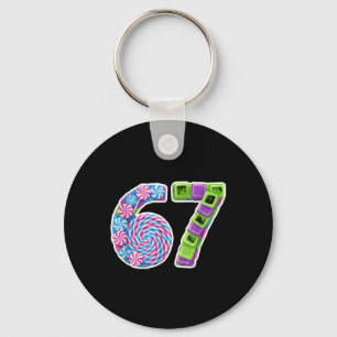 Llavero 67 Diseño divertido con números temáticos de dulce