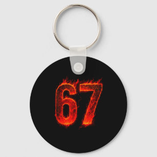 Llavero 67 Flame Número Sesenta y Siete Meme 67 Niño 