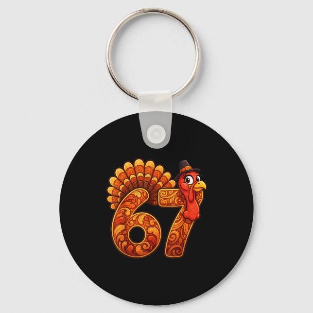 Llavero 67 Funny Thanksgiving Turkey Meme Six Seven 6 7  (Anverso)
