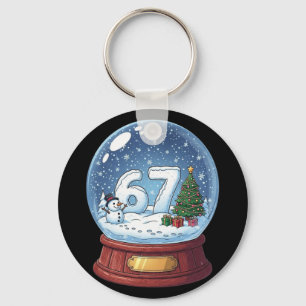 Llavero 67 Globo de Nieve de Navidad Divertido Seis Siete