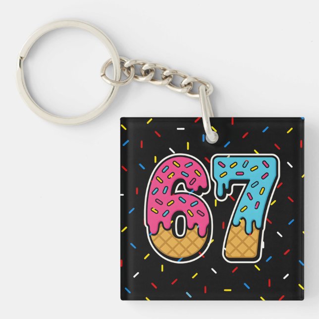 Llavero 67 Gracioso Meme Ice Cream Seis Siete Gen Alpha (Frente)