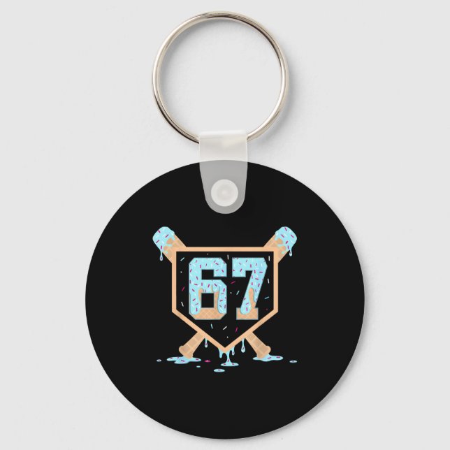 Llavero 67 Ice Cream Drip Baseball Meme Funny Six Seven Ge (Anverso)