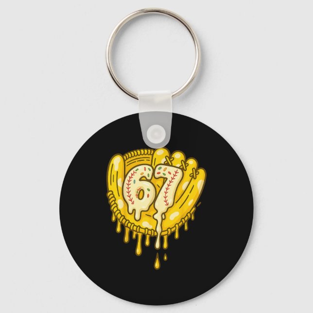Llavero 67 Ice Cream Drip Funny Six Seven Baseball  (Anverso)