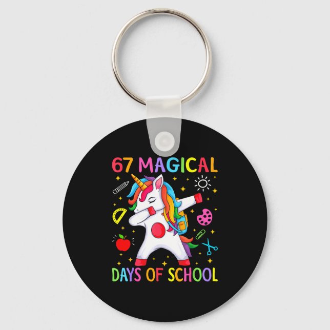 Llavero 67 Magical Days Of School Unicorn Six Seven Teache (Anverso)