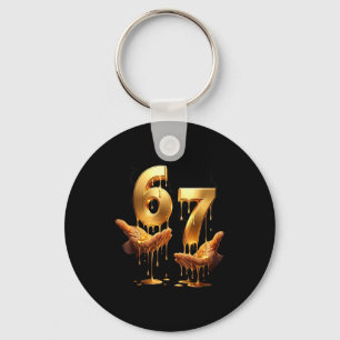 Llavero 67 Manos Seis Siete 6 7 Oro Goteo Adolescentes Niñ