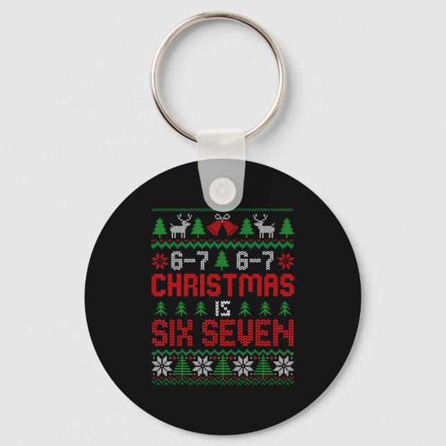 Llavero 67 Meme Boy Funny Six Seven Ugly Christmas Sweater (Anverso)