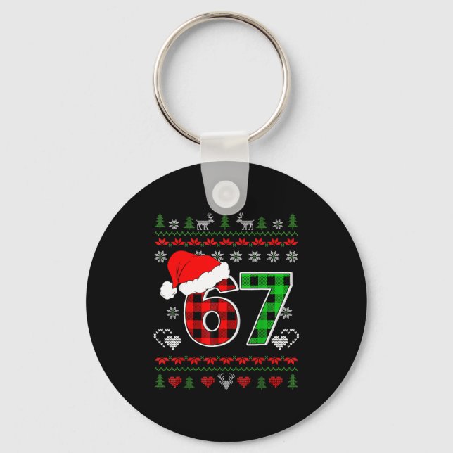 Llavero 67 Meme Christmas Six Seven Xmas Ugly Sweater Men  (Anverso)