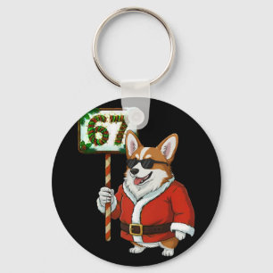 Llavero 67 Meme Divertido Seis Siete Navidad Corgi Amante