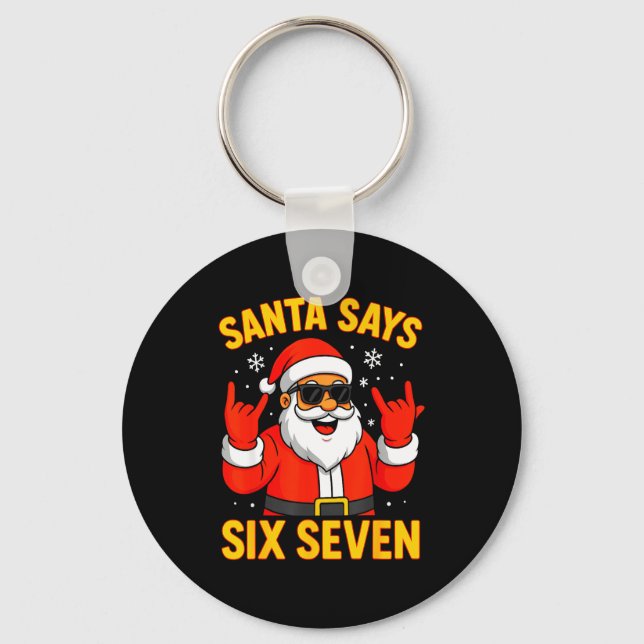 Llavero 67 Meme Funny 6-7 Christmas 2025 6 7 Santa Says Si (Anverso)
