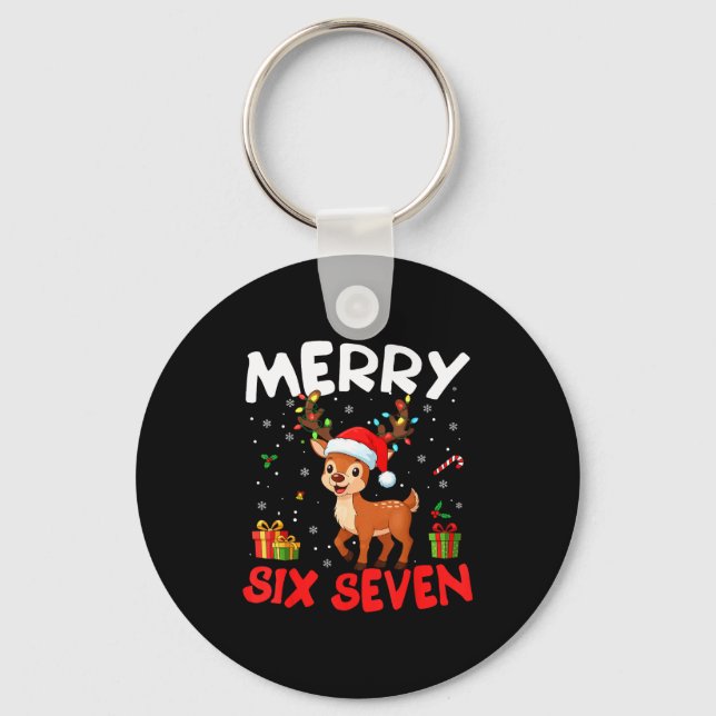 Llavero 67 Meme Merry Six Seven Reindeer Funny Christmas W (Anverso)