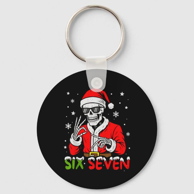 Llavero 67 Meme Seis Siete Esqueleto Santa Divertida Navid (Anverso)