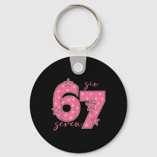 Llavero 67 Meme Seis Siete Gen Alfa jerga Lindo Rosa 6 7 G