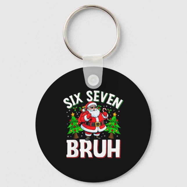 Llavero 67 Meme Six Seven Bruh Santa Funny Christmas Kids  (Anverso)