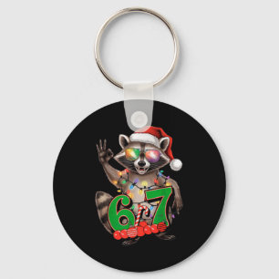 Llavero 67 Navidad Mapache Divertido Festivo 6-7 Meme Chic