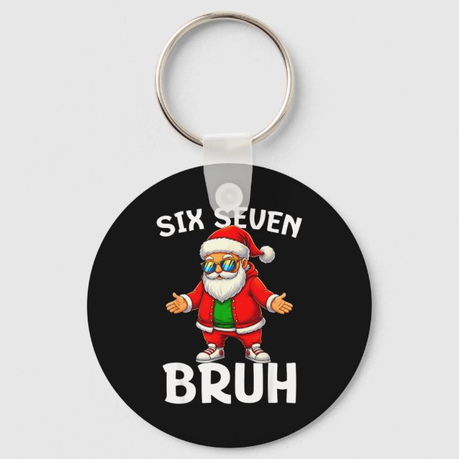 Llavero 67 Navideño Divertido Seis Siete Meme Brainrot San (Anverso)