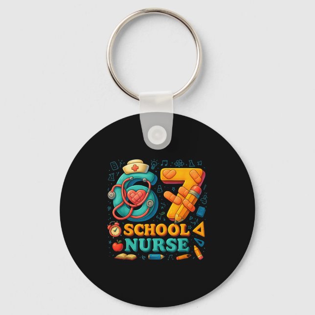 Llavero 67 Nurse Days Funny Medical Back To School  (Anverso)