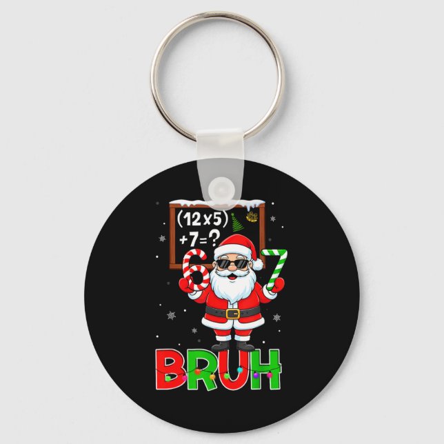 Llavero 67 Profesor Navidad Santa Seis Siete Meme Matemáti (Anverso)