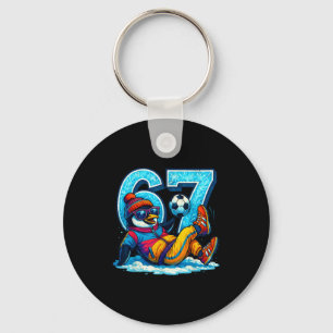 Llavero 67 Regalo de meme divertido de fútbol de pingüino