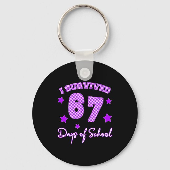Llavero 67 Shirts For Teachers I Survived 67 Days Of Schoo (Anverso)