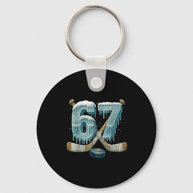 Llavero 67 Six Seven Hockey Drip Number Funny 6 7 Meme  (Anverso)