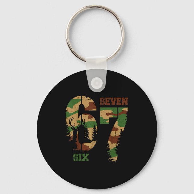 Llavero 67 Six Seven Meme Camo Deer Hunting Gift For Boys  (Anverso)