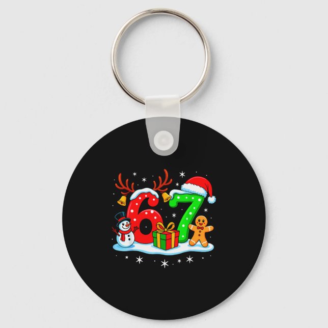 Llavero 67 Six Seven Meme Gen Alpha Slang Funny Christmas  (Anverso)