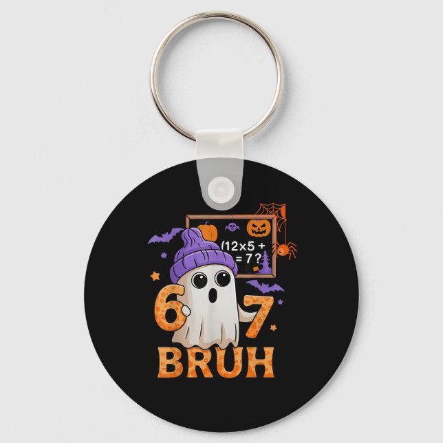 Llavero 67 Teacher Halloween Ghost Six Seven Meme Math Equ (Anverso)