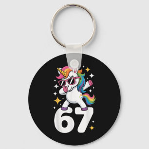 Llavero 67 Unicornio Dabbing Seis Siete Meme Divertido