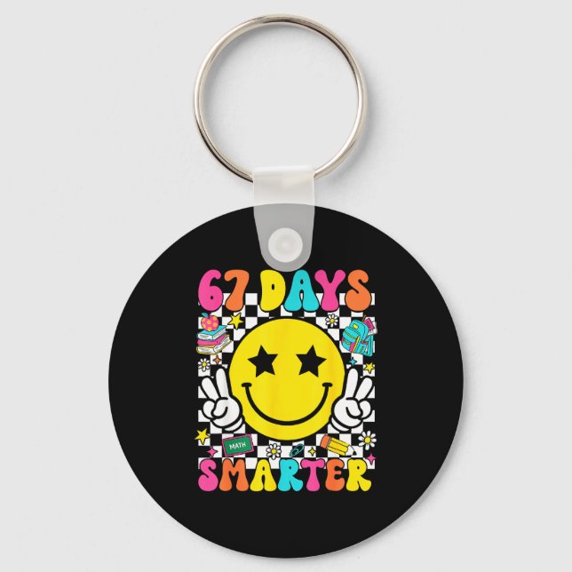 Llavero 67th Day Of School 67 Days Smarter Teacher Student (Anverso)